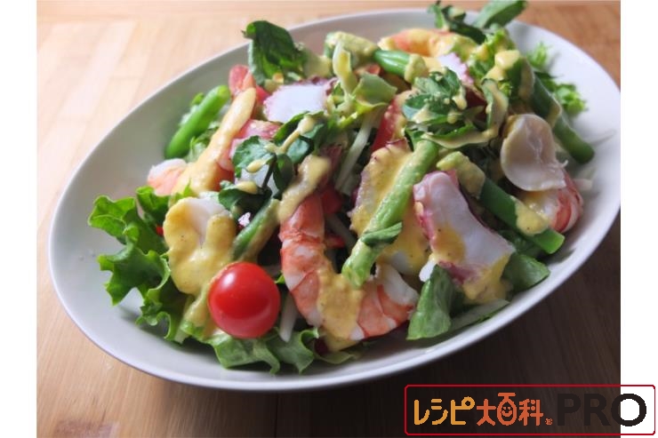 海鮮サラダ すりおろし野菜ドレ レシピ大百科pro 味の素kk業務用商品サイト