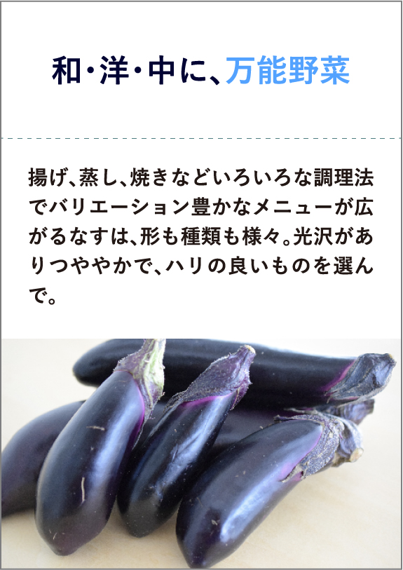 和・洋・中に、万能野菜