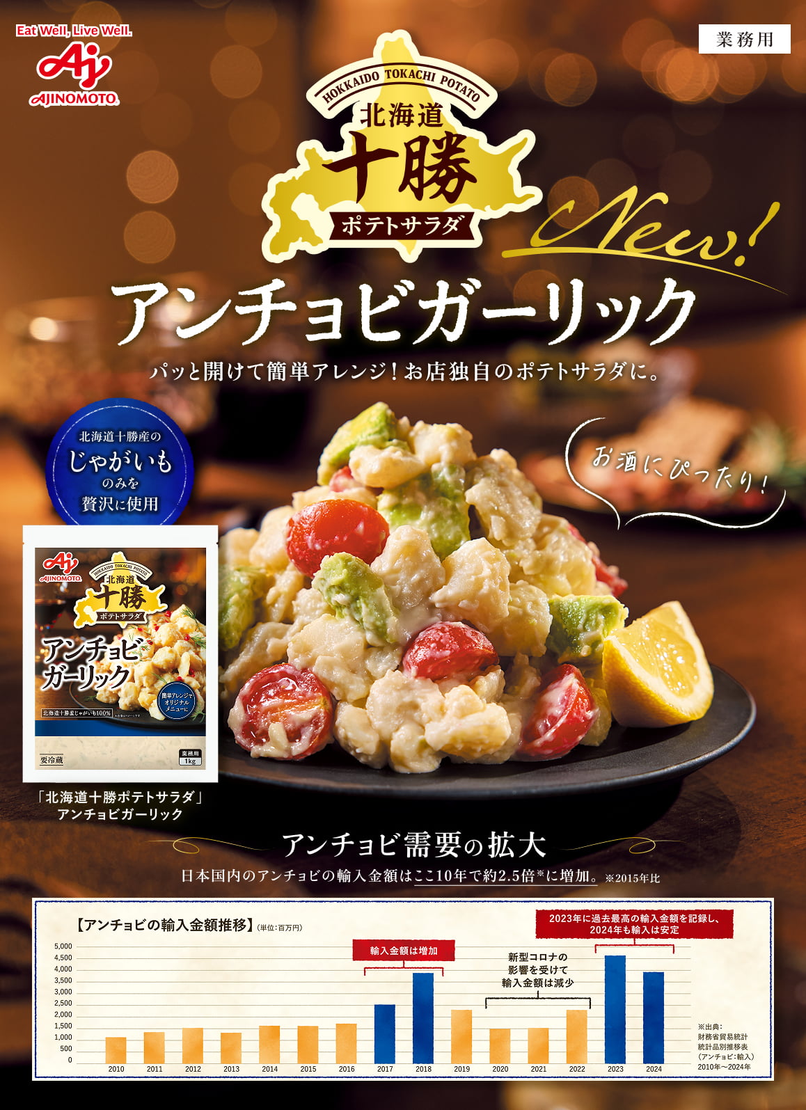 北海道十勝ポテトサラダ アンチョビガーリック パッと開けて簡単アレンジ！お店独自のポテトサラダに。